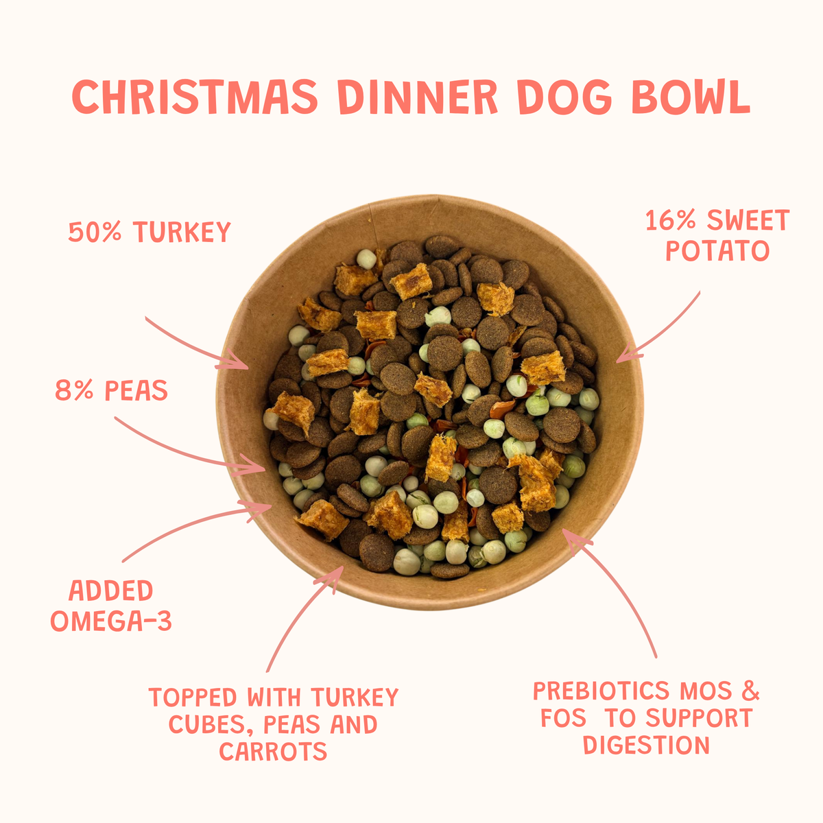 Christmas Dinner Dog Food Bowl