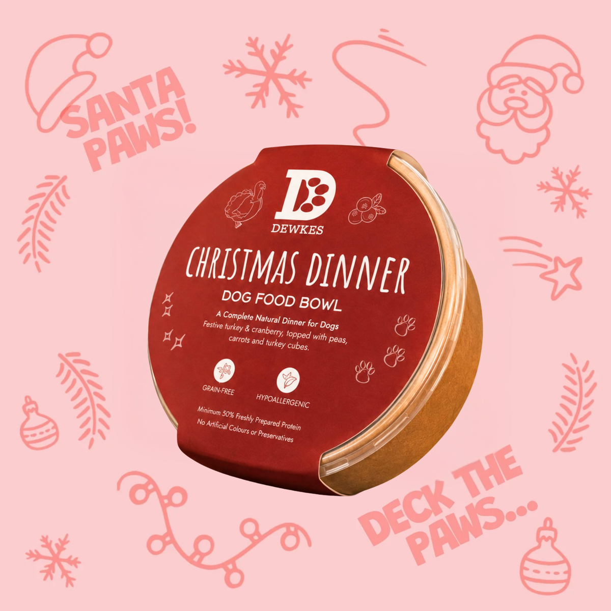 Christmas Dinner Dog Food Bowl
