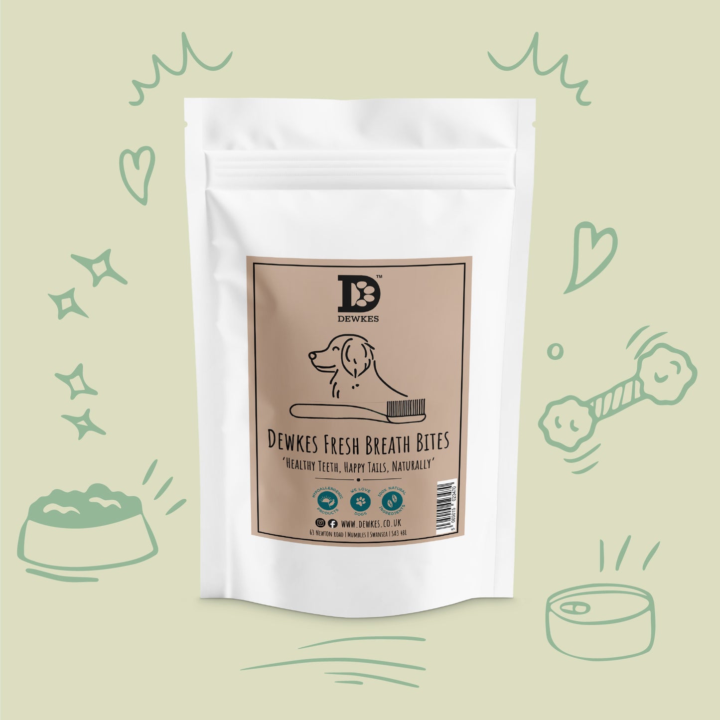Dewkes Fresh Breath Bites – Natural Dental Treats for Dogs