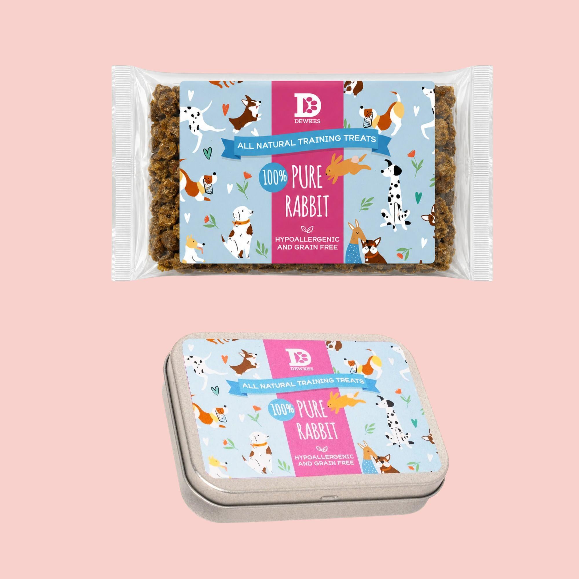 Rabbit Pure Meat Dog Treats (200g Bag) with Optional Treat Tin
