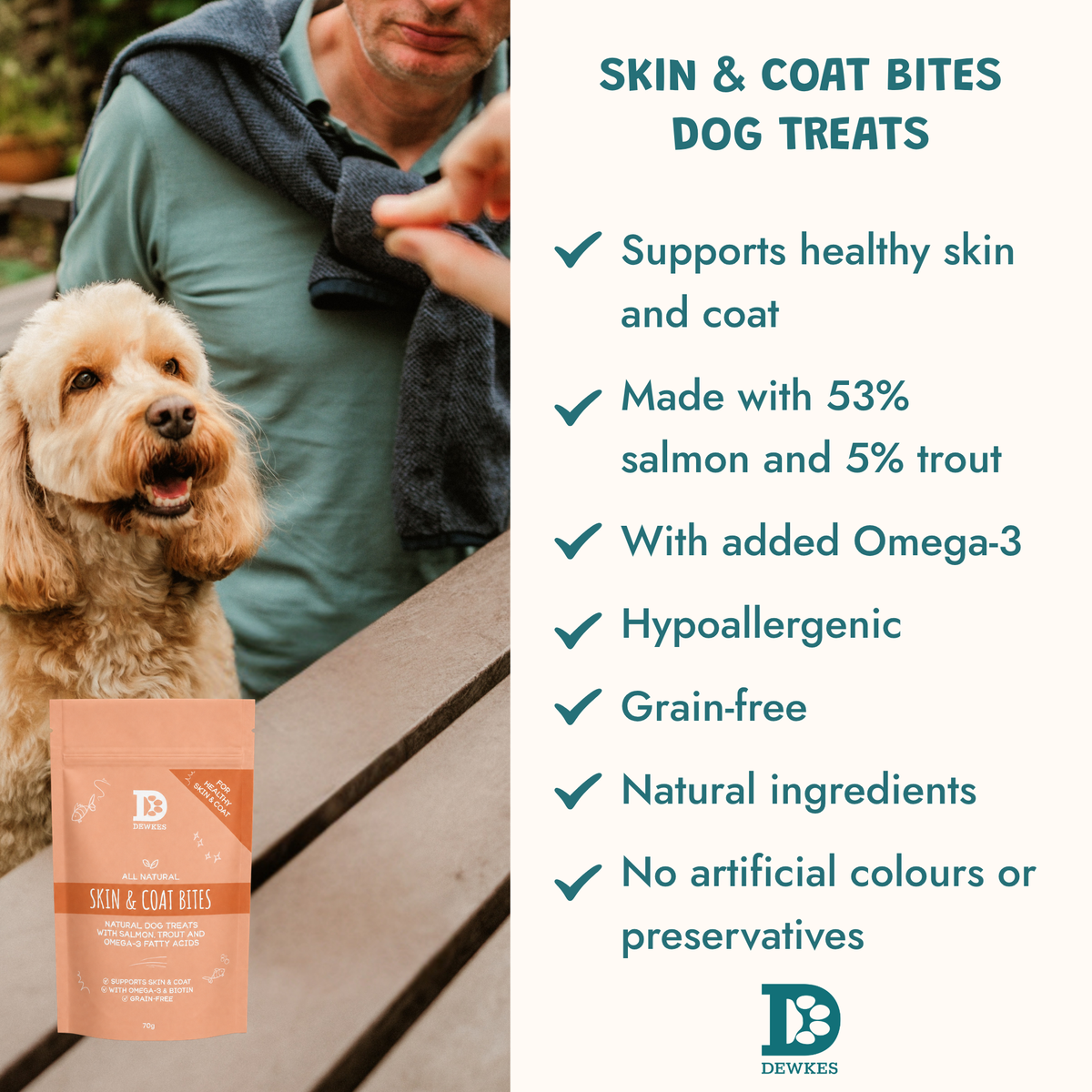 Skin & Coat Bites – Salmon Dog Treats with Omega-3