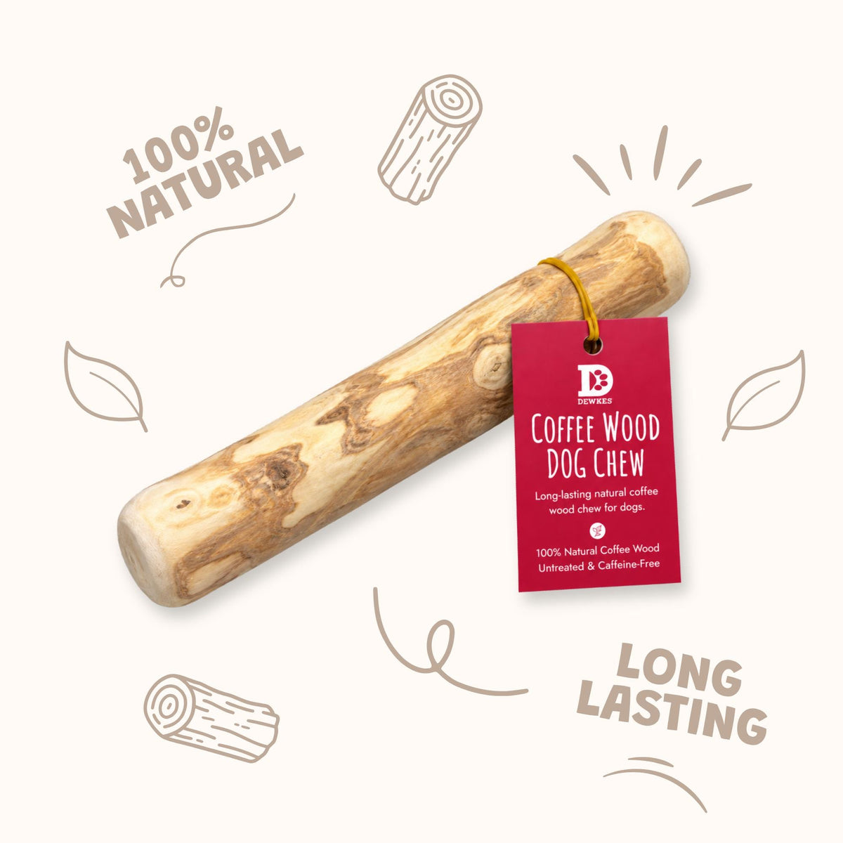 Natural Coffee Wood Dog Chew