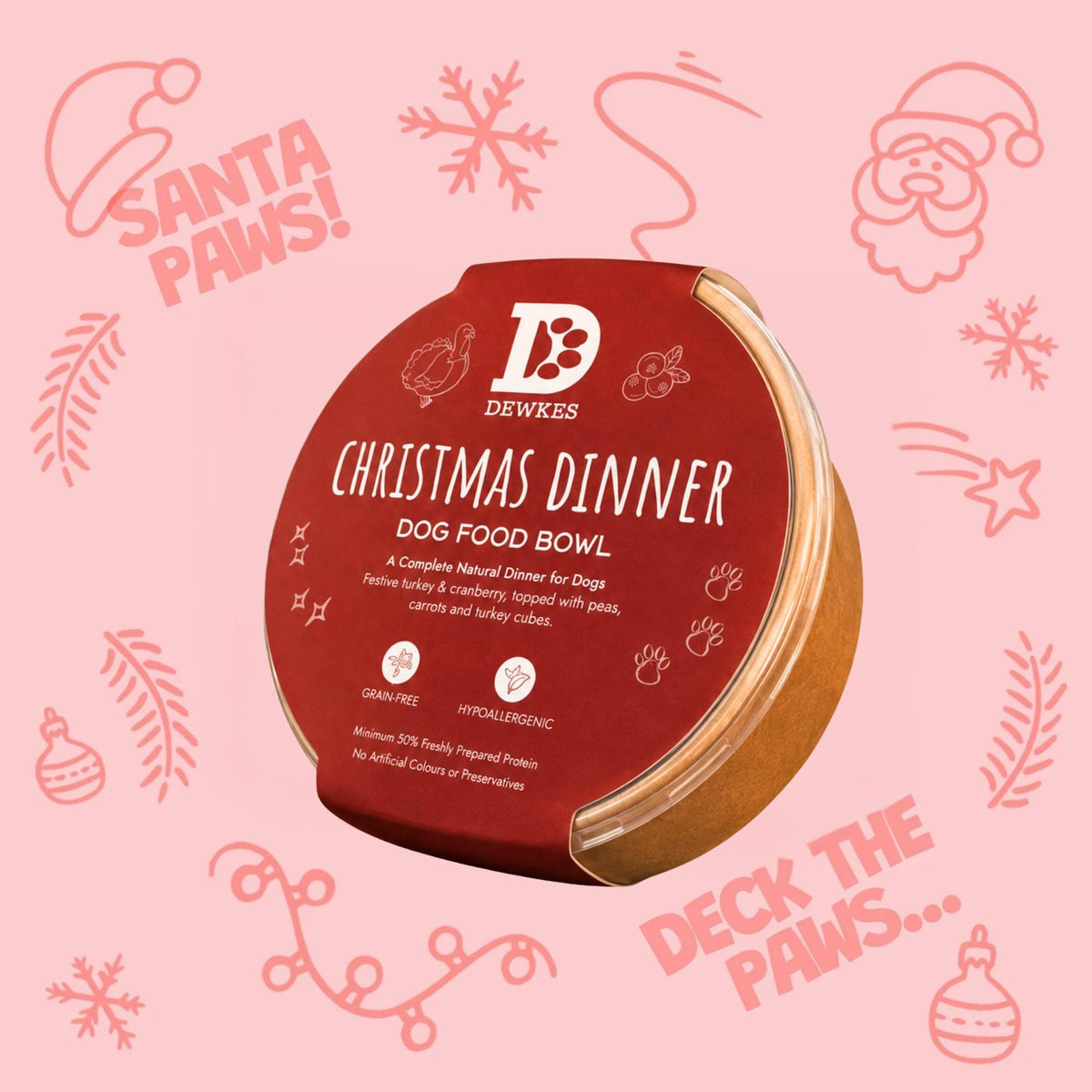 Christmas Dinner Dog Food Bowl
