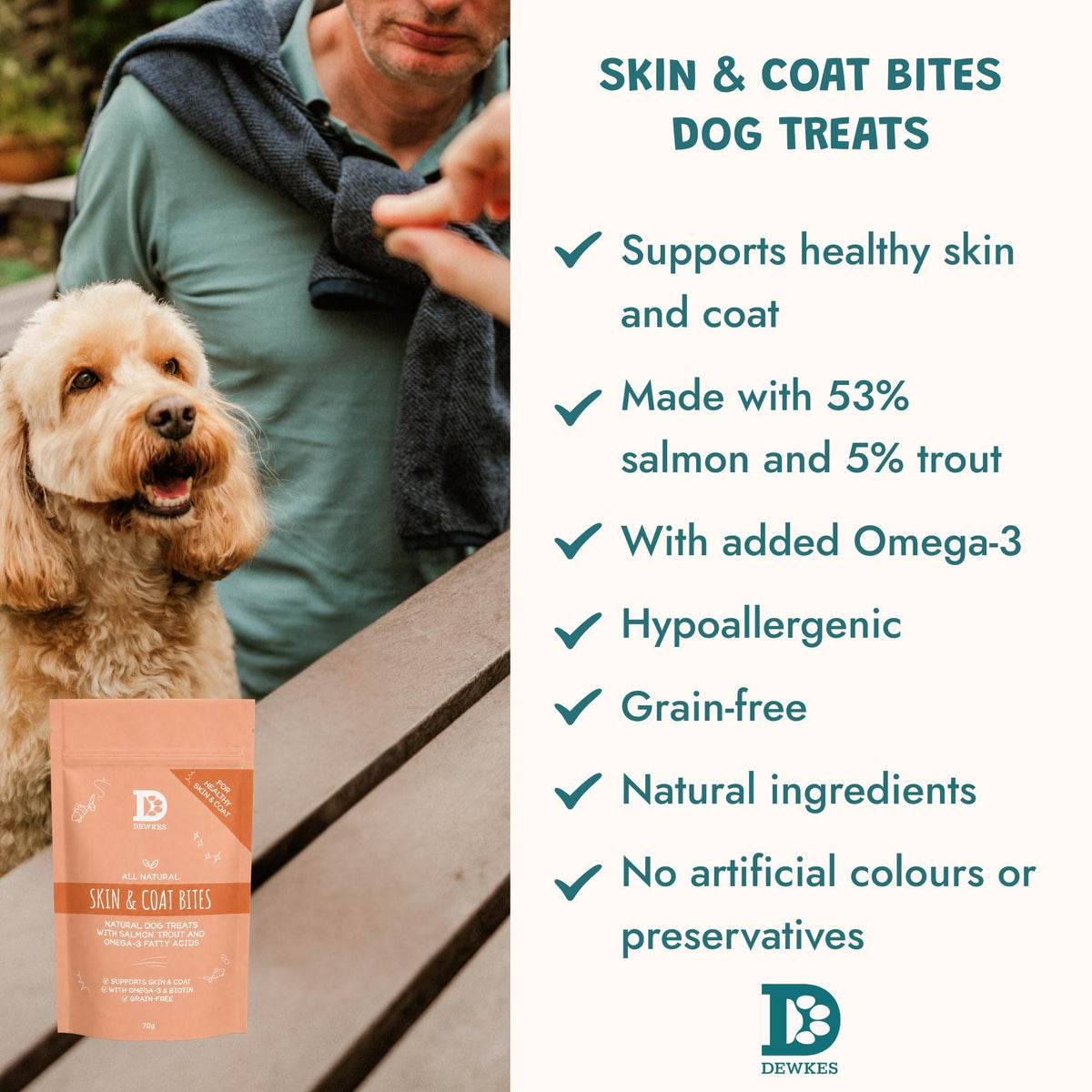 Skin & Coat Bites – Salmon Dog Treats with Omega-3