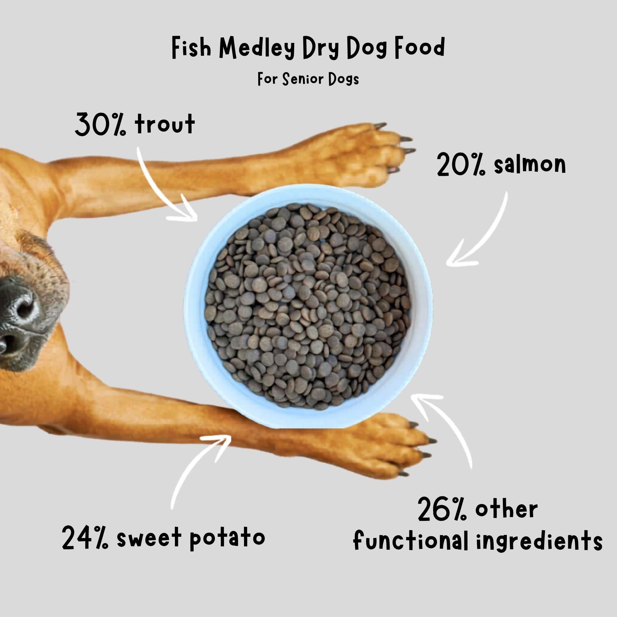 Fish Medley Senior Grain-Free Dry Dog Food