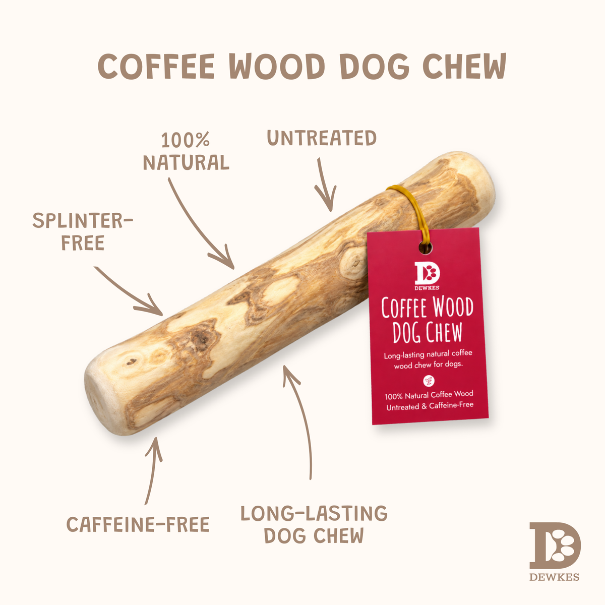 Natural Coffee Wood Dog Chew