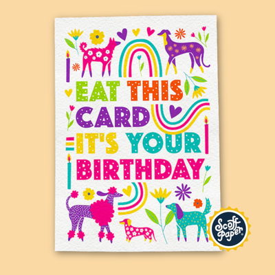 Edible Dog Birthday Card – Bacon Flavour