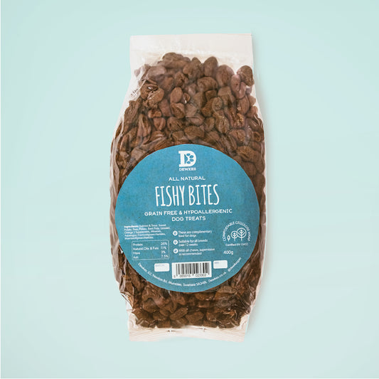 Natural Fishy Dog Treats – Dewkes Fishy Bites 400g | Dog Fishy Snacks