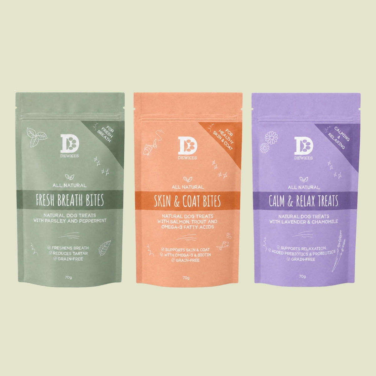 Functional Dog Treat Bundle – Calm, Coat & Fresh Breath