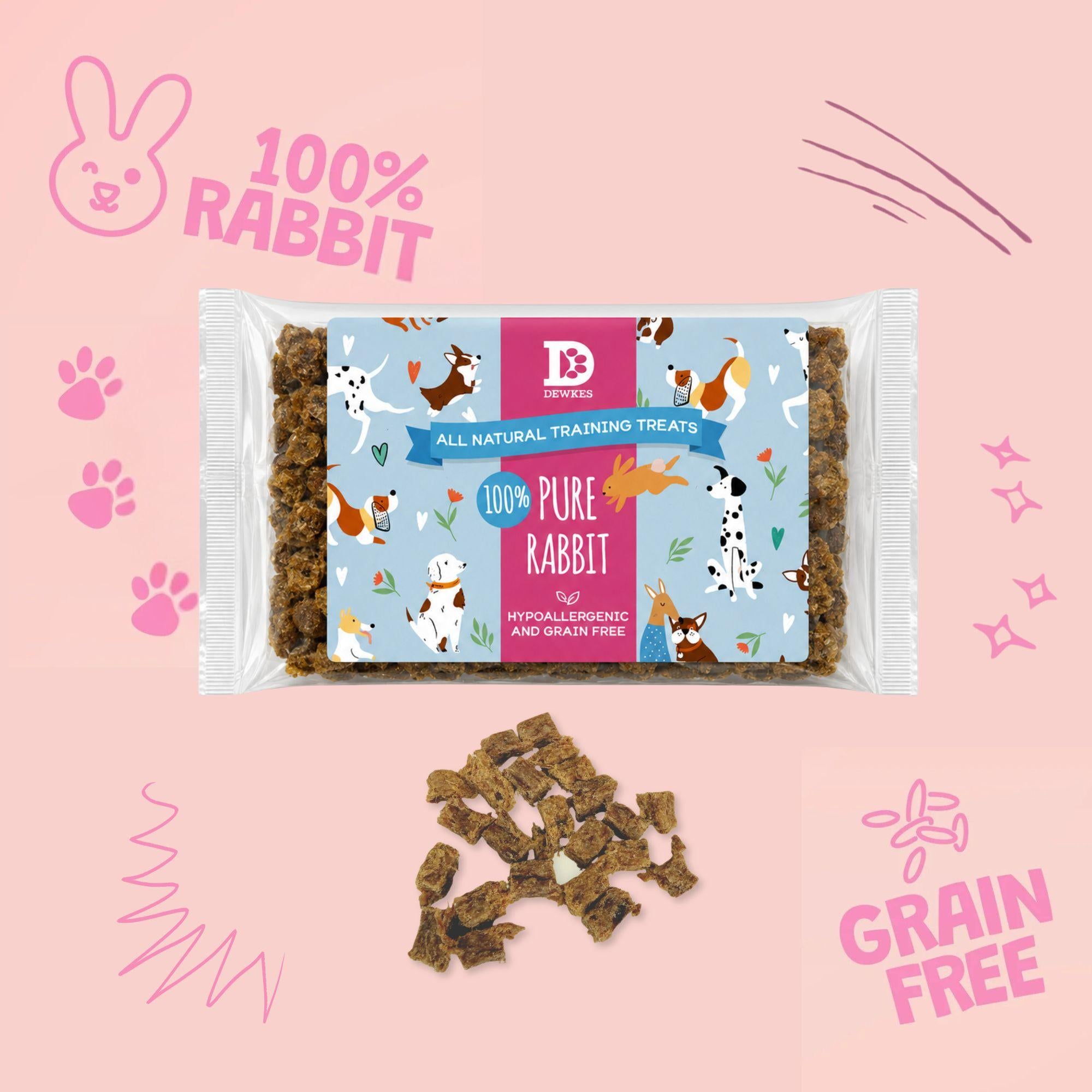 Rabbit Pure Meat Dog Treats (200g Bag) with Optional Treat Tin