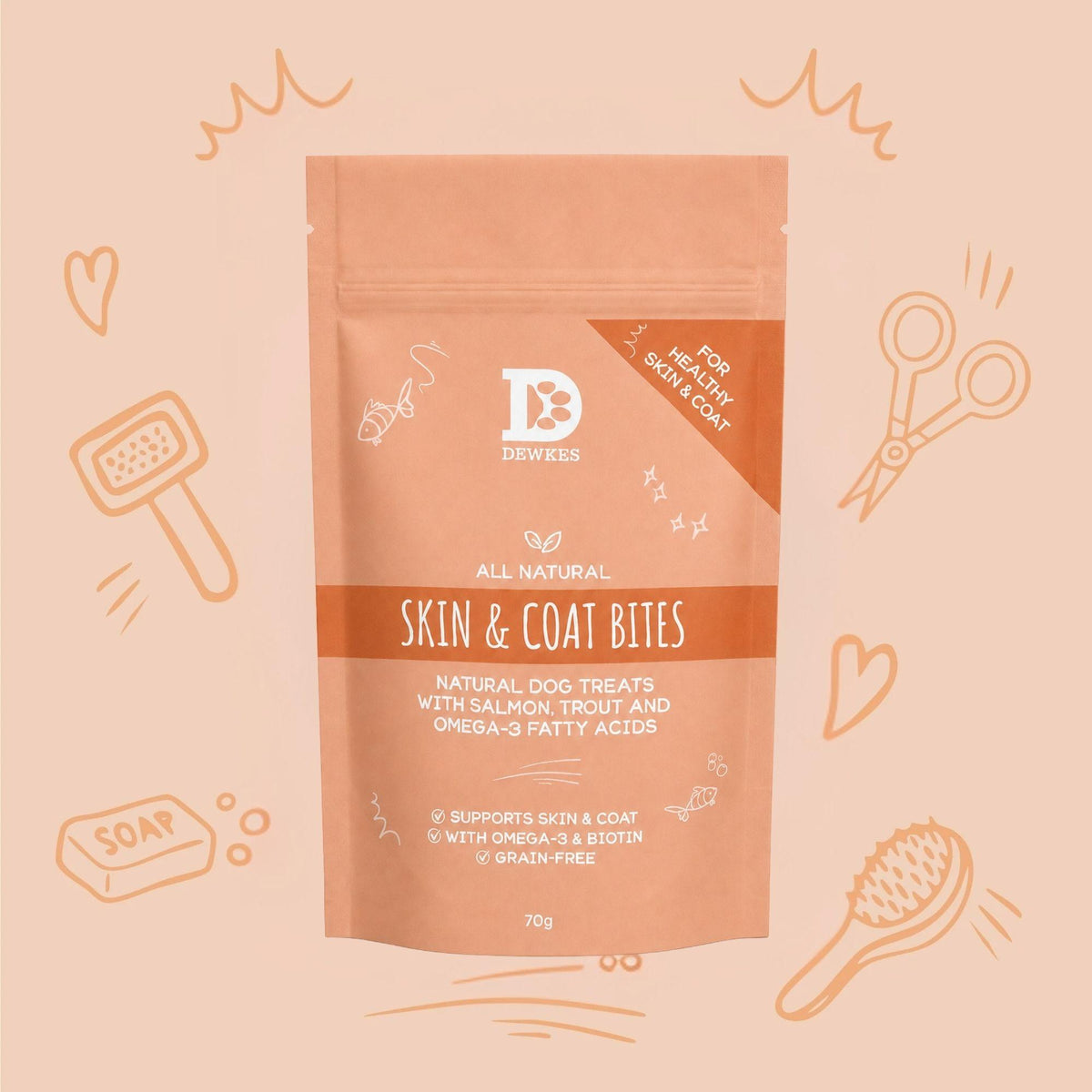 Skin & Coat Bites – Salmon Dog Treats with Omega-3