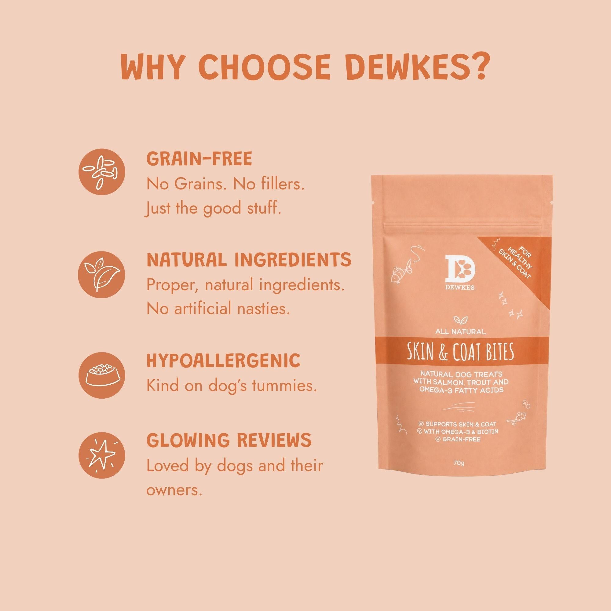 Skin & Coat Dog Treats – Natural Nutrition for Shiny, Healthy Coats