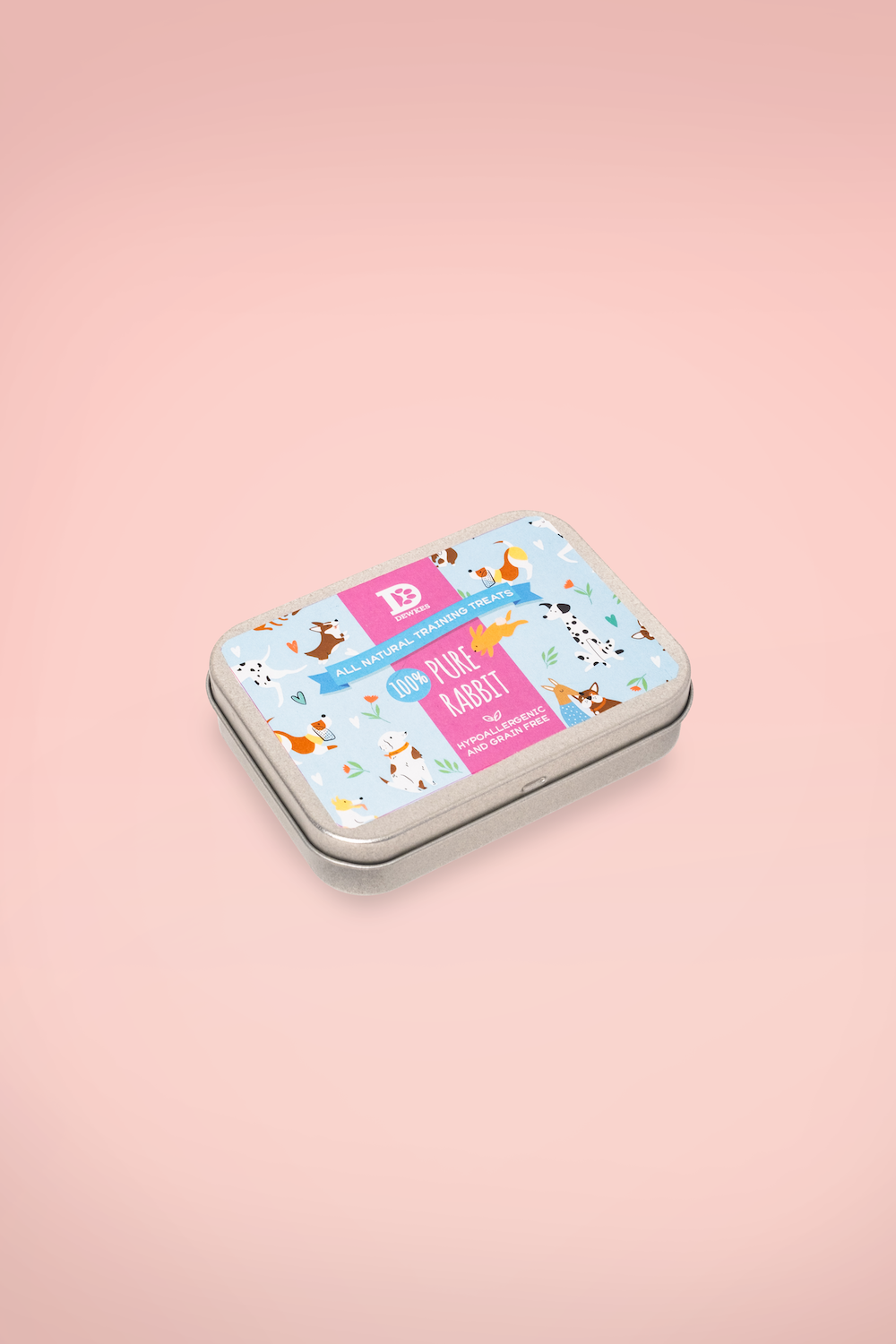 Dewkes Rabbit Training Treat Tin – 100% Natural, Grain-Free Dog Rewards