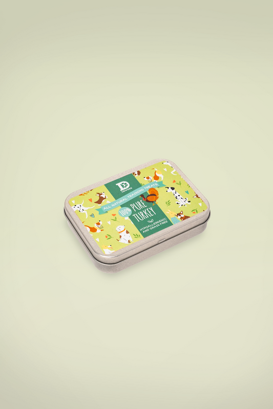 Dewkes Turkey Training Treat Tin – 100% Natural, Grain-Free Dog Rewards
