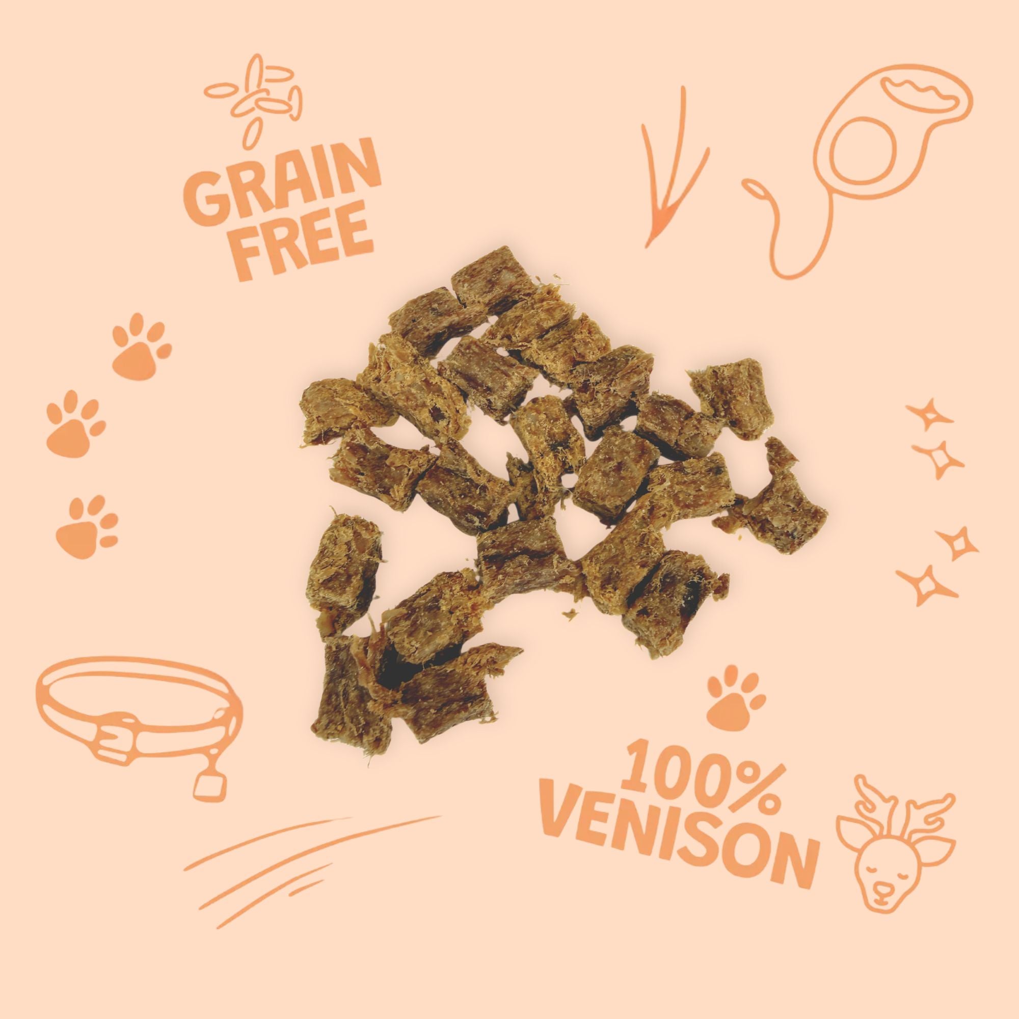 Venison Pure Meat Treats (200g Refill Bag)