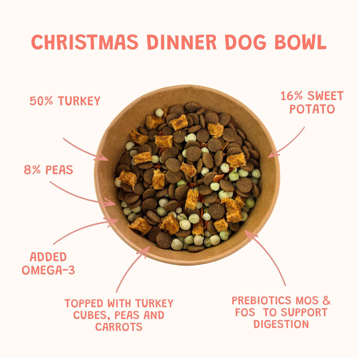 Christmas Dinner Dog Food Bowl