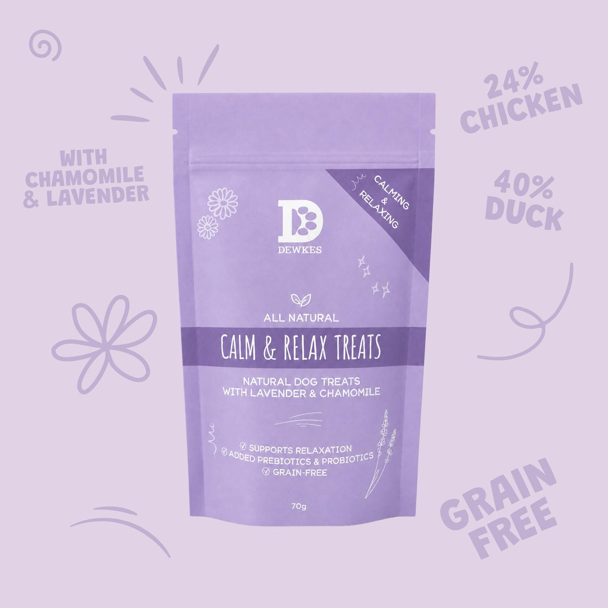 Calm & Relax Bites – Dog Treats with Chamomile and Lavender