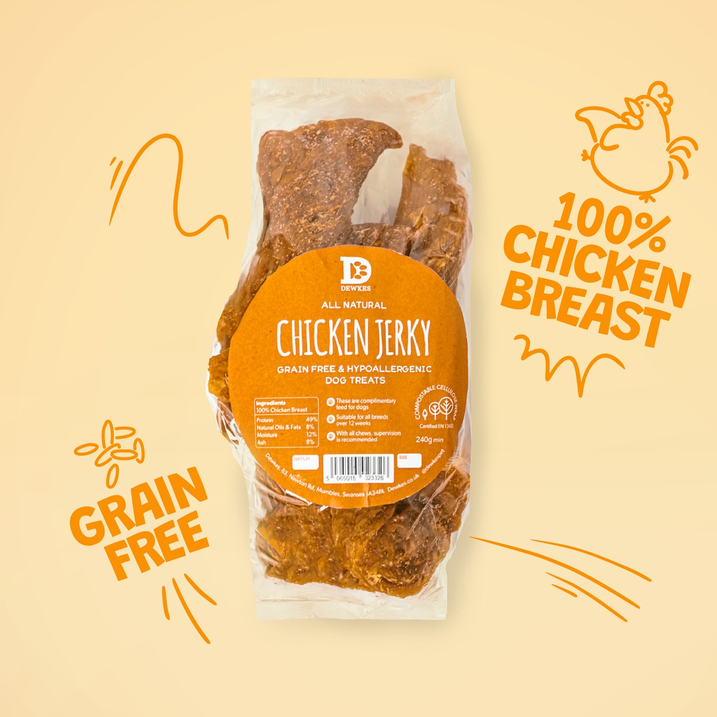 Dewkes Chicken Jerky – 100% Natural Chicken Dog Treats